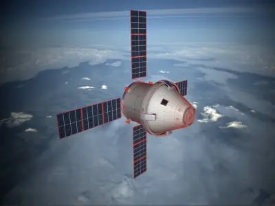 Sci Fi Satellite Low-poly 3D model