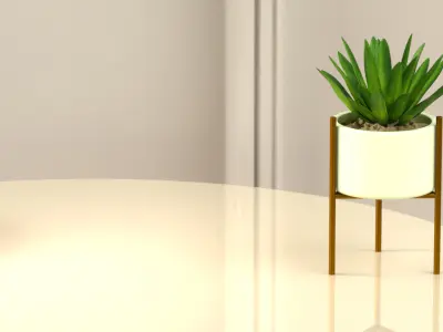 Lamp on Table 3D model