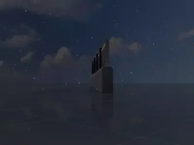 Aluminum flood protection wall with concrete foundation 2m x 10m Low-poly 3D model