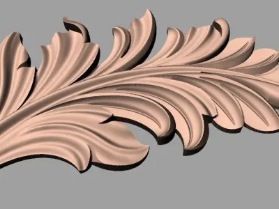 Bed door flower 3D relief STL model for CNC engraving E504 3D model
