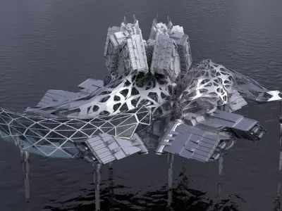 Dark Alien Hybrid base design Exterior 2  3D model