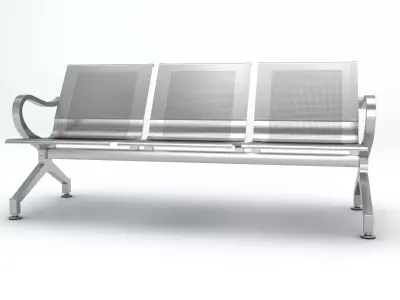 Three Set Waiting Chairs 3D Model 3D model 3D model