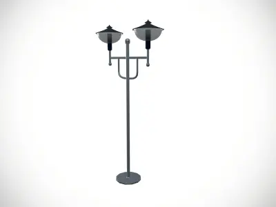 Garden Light Pole Low-poly 3D model