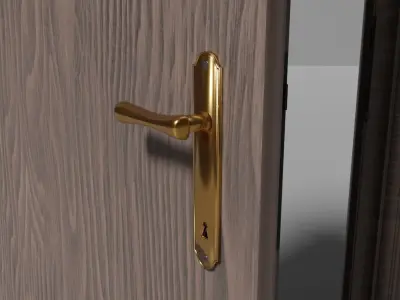 Classic interior door with frames Low-poly 3D model