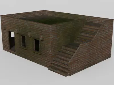 Game low poly Building Low-poly 3D model