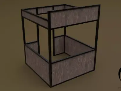 Stall stand 04 R Low-poly 3D model