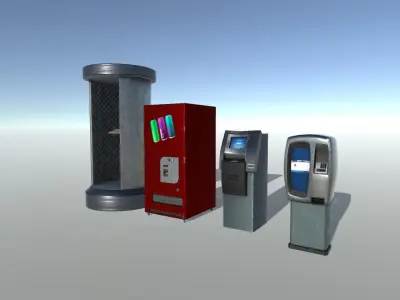 Modern Street Props Low-poly 3D model