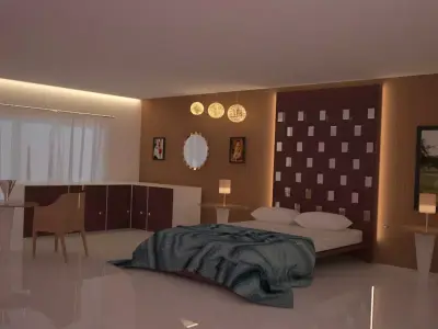 bed room interior  3D model