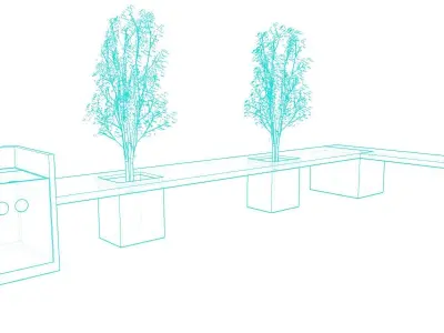  street park modern bench 3d model Free low-poly 3D model