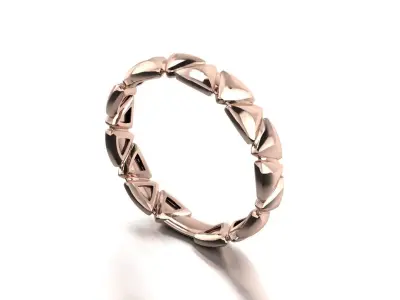 Modern Modular Gold Ring - Geometric Linked Ring  3D print model
