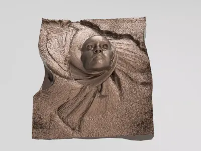 Sand face sculpture 3D model