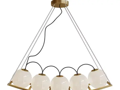Curved Pea Pendant Lamp 5 Simig 3D model