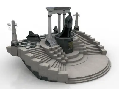 Alexander II Russia Moscow Monument 3D model