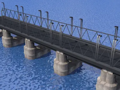Sci-fi Bridge  Low-poly 3D model