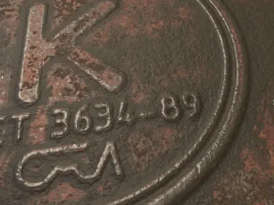 Russian sewer lid - 2 Low-poly 3D model