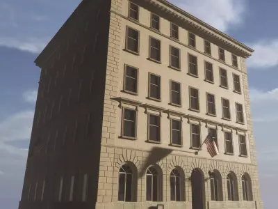 Newyork Precint Building  Low-poly 3D model