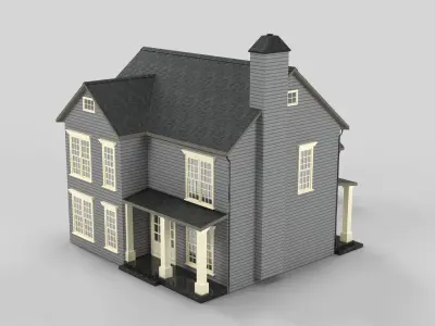 British House Design 18T2  Low-poly 3D model
