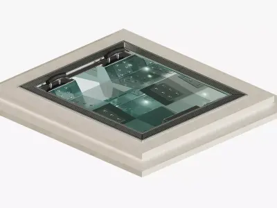 Pool inox with stainless steel grille 3D model