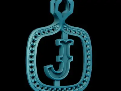 J Letter pendant  3D print model
