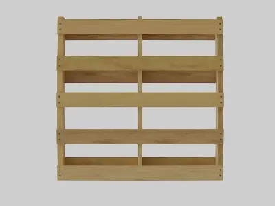 PalleteWoodenNew wooden shelf with four shelves Low-poly 3D model