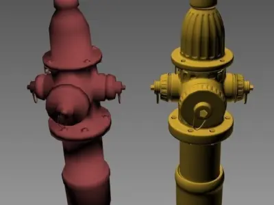 Fire Hydrant hight-low poly 3D model