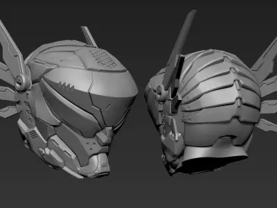 3d Printable Sci-Fi Head 3D model