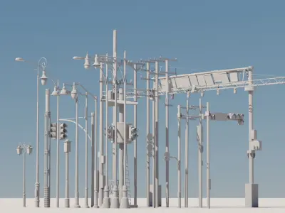 Street Electric Assets Low-poly 3D model
