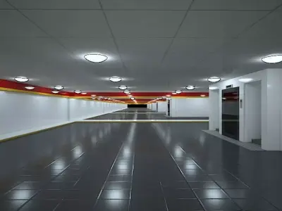 Shopping Centre Hall Low-poly 3D model