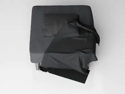 Black Ottoman - High Quality Furniture 3D model