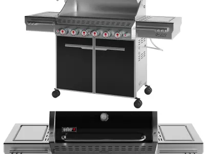 BBq and outdoor kitchen collection 3D Model Pack