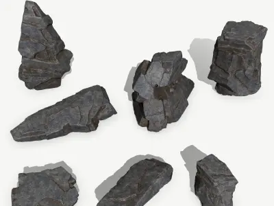 Rock Set rocks 3D Model Pack