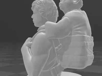 Star Wars Luke and Yoda Dagobah Training  3D print model