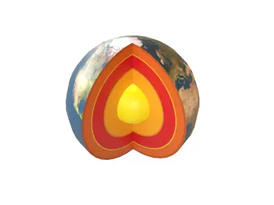 Earth Core v1 001 Low-poly 3D model
