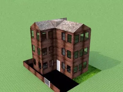 3-floor tall vintage wooden house code-106 Free 3D print model
