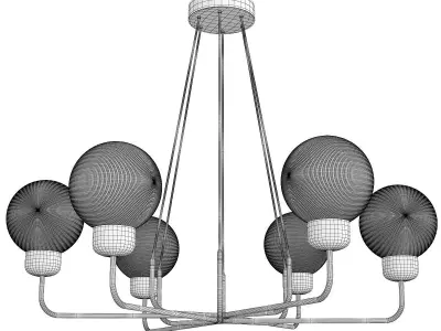 Andresa Chandelier 6 Balls Low-poly 3D model