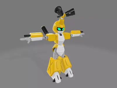 Metabee Medabot Robot - Classic Anime Style 3D Model Low-poly 3D model