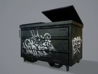 Old Dumpster Low-poly 3D model