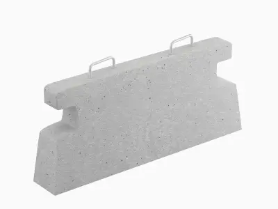 Stone Barrier 02 Low-poly 3D model