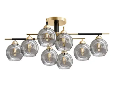 de-markt-gamburg-605014606 six light brass ceiling fixture wi... 3D model
