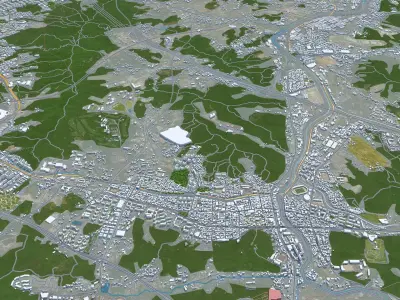 Yongin si South Korea 20km Low-poly 3D model
