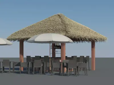 Tiki Beach Bar 3D model