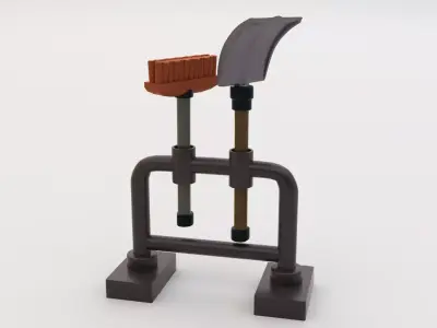Lego Shovel and broom 3D model