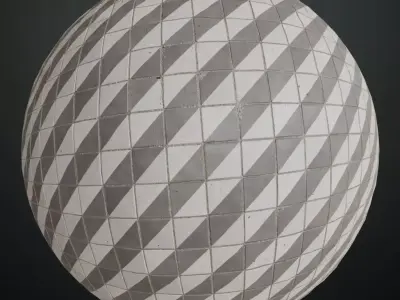 Modern Matte Grey and White Diagonal Striped Tiles PBR Seamless Texture