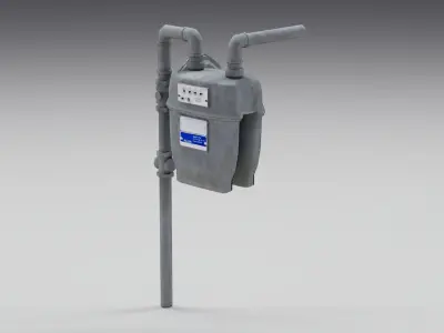 Gas Meter Low-poly 3D model