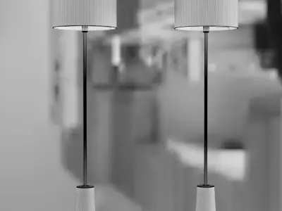 Scandinavian style floor lamp on marble base 3D model