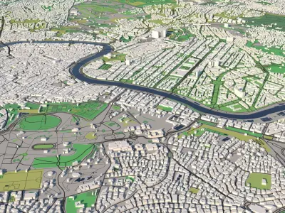Rome 30x30km City Map 3D model