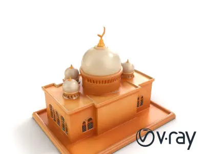 Stylized Mosque Dome Crescent model pack Low-poly 3D model