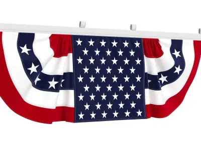 American Flag Bunting Banner 3D model