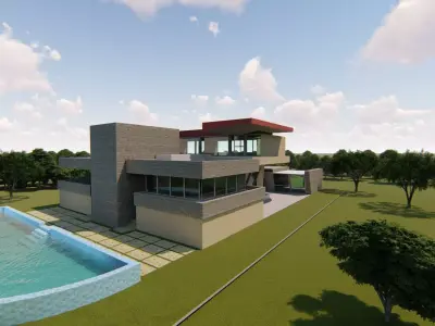 Casa Scene-villa-modern house 3D model 61
