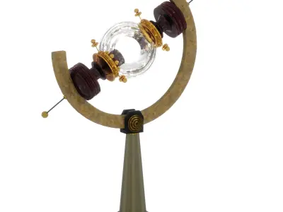 Arc Light Steampunk Lamp Low-poly 3D model